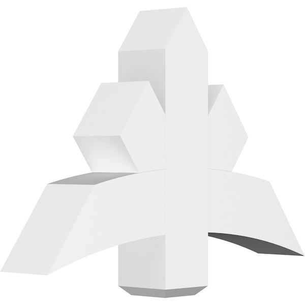 Ekena Millwork Alberta Architectural Grade PVC Gable Bracket, 36"W x 24"H x 6"D x 6"F, 16/12 Pitch GBP036X24X0606ALB00 - main